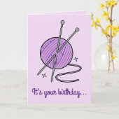Carte Tricot Fun Anniversaire (Fleur jaune)