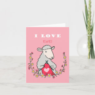 Carte Tricot Moutons I Love Ewe Amour Amour Anniversaire
