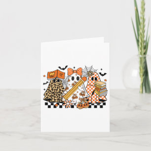 Carte Tricoter Ou Enseignant Fantôme Halloween Retro Che
