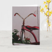 Carte Tricycle antique (Fleur jaune)