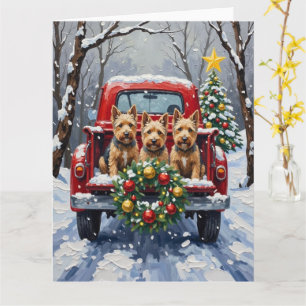 Carte Tricycle de Noël rouge Scottish Terrier Fêtes