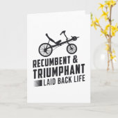 Carte Tricycle Recumbent & Triumphant Vintage Retro (Fleur jaune)
