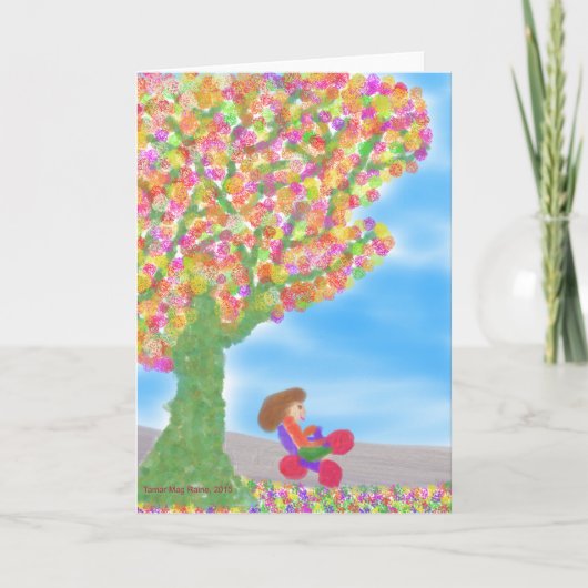 Carte Tricycle Under a Magical Tree Grey Card (Devant)