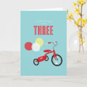 Carte Tricylce Troisième anniversaire (Fleur jaune)