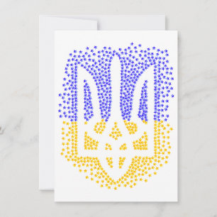 Carte Trident heraldique ukrainien tryzub étoiles disper