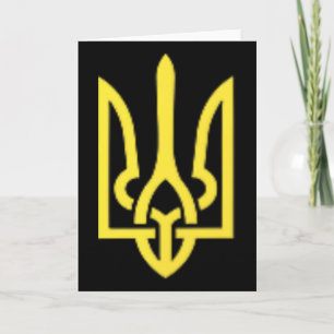 Carte Trident ukrainien - Symbole ukrainien Tryzub 