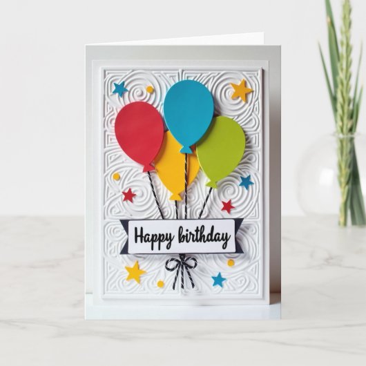 Carte Trio de Ballons Joyeux (Devant)