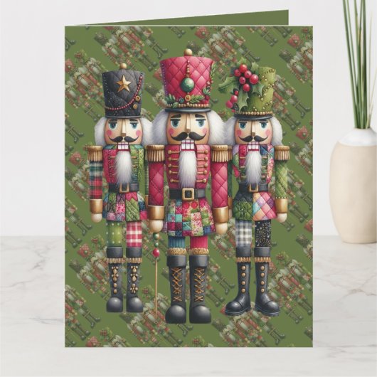 Carte Trio de casse-noisettes de Noël en patchwork fanta (Devant)