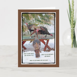 Carte Trio de Dindes de Thanksgiving - Bénédiction
