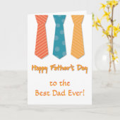 Carte Trio De Fête des pères Cravate (Fleur jaune)