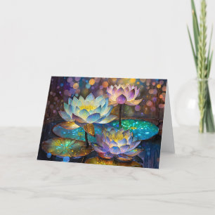 Carte Trio de fleurs de lotus lumineuses