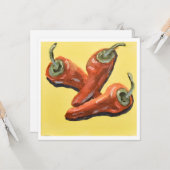 Carte Trio de piments rouges chili (Devant/Arrière en situation)