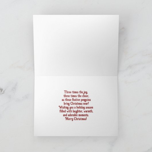 Carte Trio de pingouin de vacances (Intérieur)