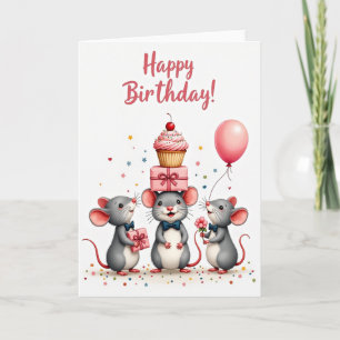 Carte Trio de Souris Fantaisiste