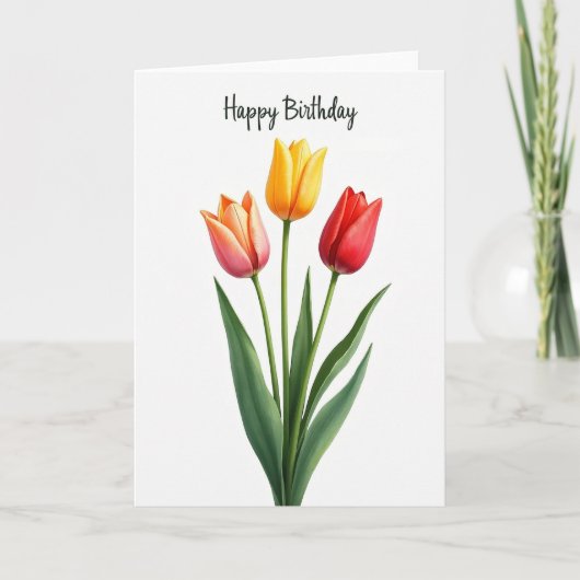 Carte Trio de Tulipes à Points (Devant)