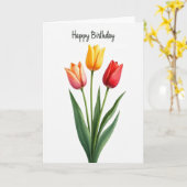 Carte Trio de Tulipes à Points (Fleur jaune)