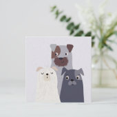 Carte Trio Whimsical de chiens (Debout devant)