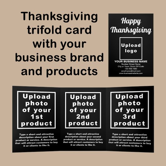Carte triple Black Thanksgiving Business