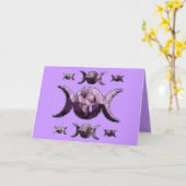 Carte triple de lune (Fleur jaune)