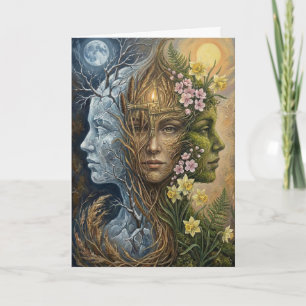 Carte Triple Déesse de l'Hiver au Printemps Imbolc Fanta