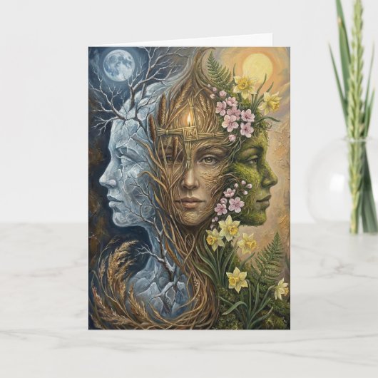 Carte Triple Goddess Winter to Spring Imbolc Fantasy Art (Devant)