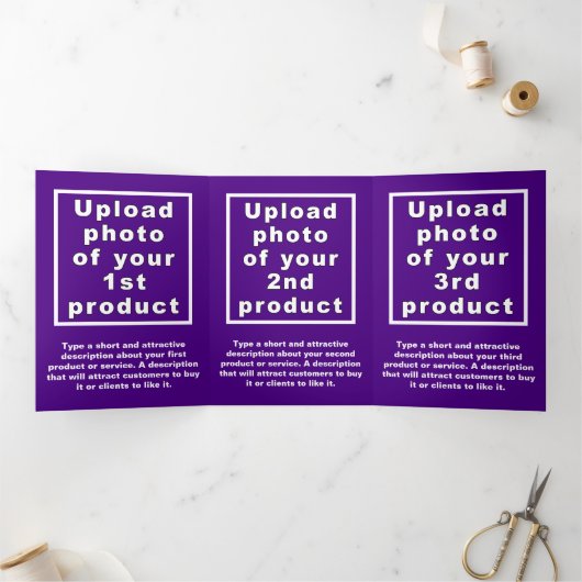 Carte triple Jeu d'action de grâces pourpre (Intérieur)