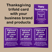 Carte triple Jeu d'action de grâces pourpre