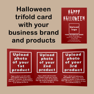 Carte triple rouge Halloween d'affaires