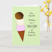 Carte Triple Scoop Ajouter un nom Bonne fête d'anniversa (Fleur jaune)
