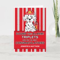 Triplet Félicitations Dalmatian Puppy Firehouse