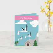 Carte Triplet Girls Editable (Fleur jaune)