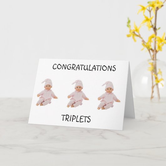 CARTE **TRIPLETS** 3 LIMITES DE JOIE ET TRIPLE L'AMOUR (Fleur jaune)
