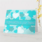 Carte Triplets Baby Boys félicitations (Fleur jaune)