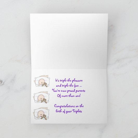 Carte Triplets de garçon (Intérieur)