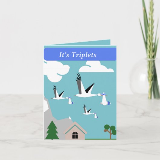 Carte Triplets de garçon modifiables (Devant)