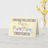 Carte Triplets, naissance de félicitations des triplets (Fleur jaune)
