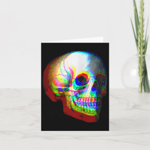 Carte Trippé crâne Vaporwave Halloween Techno Rave Edm