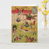 Carte Triptych Print Montre Le Cirque À Yasukuni Jinja (Fleur jaune)