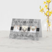 Carte Triptyque de jour du mariage (Fleur jaune)