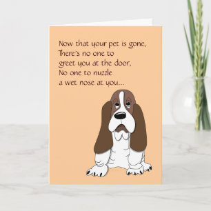 Carte Triste Basset Hound Drôle Chien Sympathie Perte de