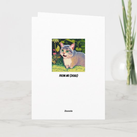 Carte Triste Chat de penser à toi (Dos)