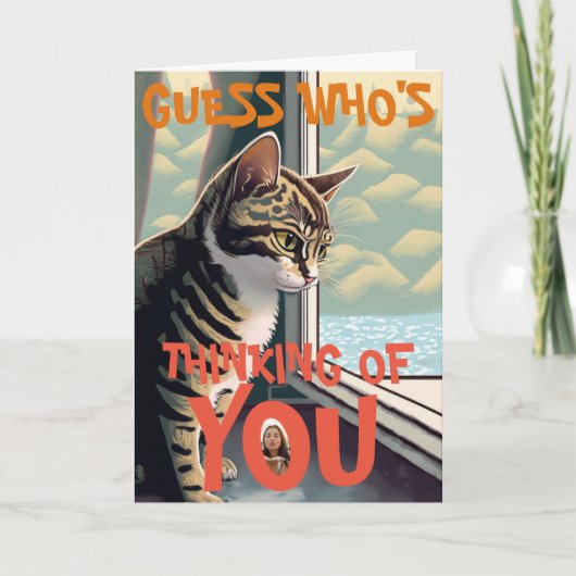 Carte Triste Chat de penser à toi (Devant)