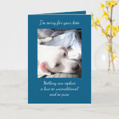 Carte Triste Chien avec papa Désolé pour la perte de sym (Fleur jaune)