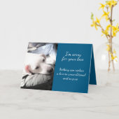 Carte Triste chien chiot blanc mou Désolé pour la perte  (Fleur jaune)