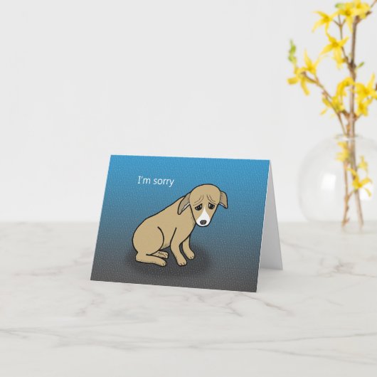 Carte Triste Chiot Yeux S'il vous plaît Pardonnez-moi Ch (Fleur jaune)