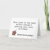 Carte Triste Cupcake Effort d'anniversaire (Devant)