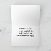 CARTE TRISTE PARCE QUE J'AI "MANQUÉ TON ANNIVERSAIRE" (Intérieur)