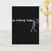 Carte Triste personnage bâton amateur de pêche Pas de pê (Fleur jaune)