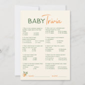 Carte Trivia du Baby shower Orange Citrus Little C (Devant)