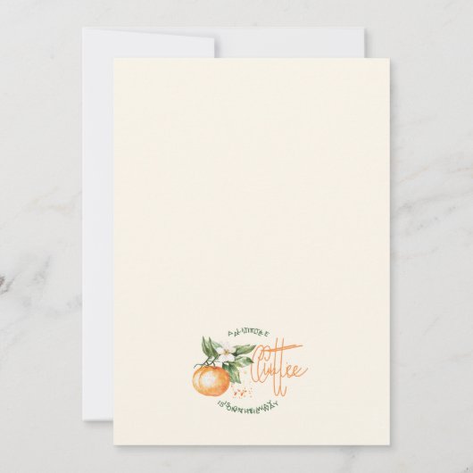 Carte Trivia du Baby shower Orange Citrus Little C (Dos)